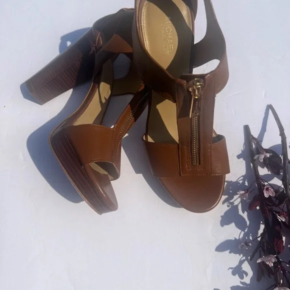 Michael Kors Brown and Gold Platform Heels - Picture 10 of 10